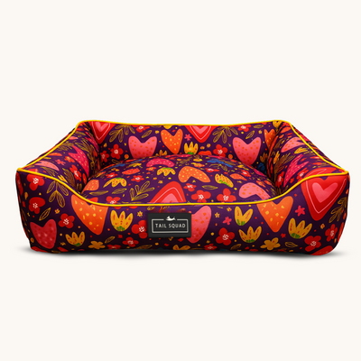 Tail Squad Washable Printed Lounger Bed for Dogs (Lovescape)