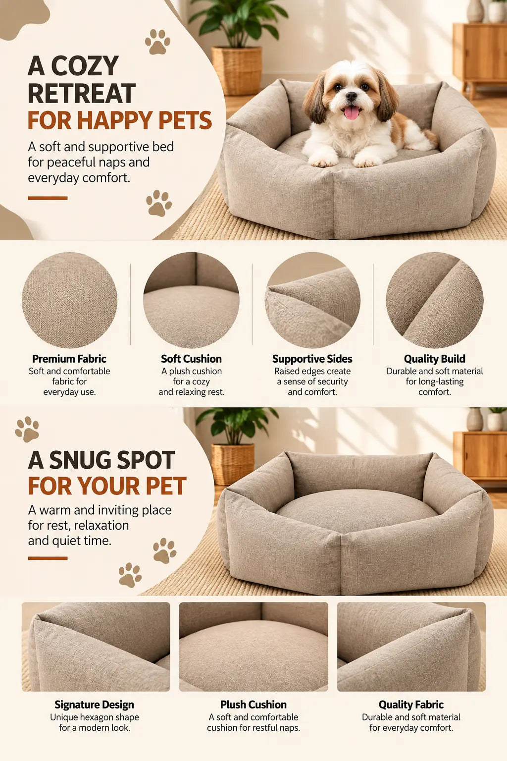 Tail Squad Washable Bolster Beds For Dog