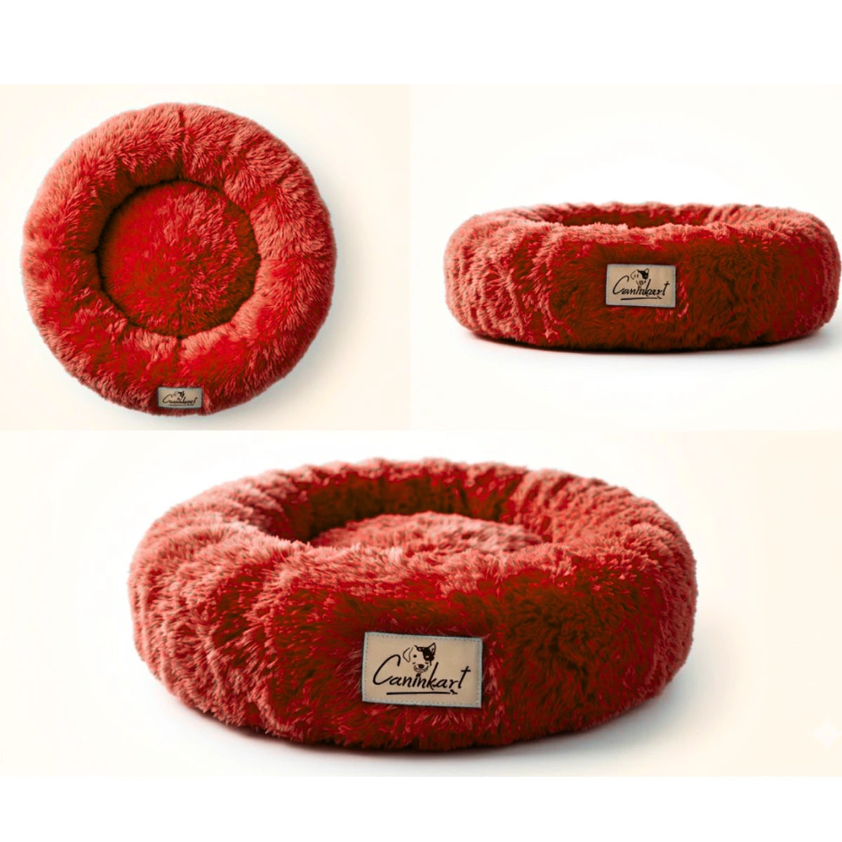 Tail Squad Soft Round Dog Bed – Maroon