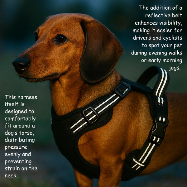 Tail Squad Adjustable Dog Full Body Harness (BLACK) - TAIL SQUAD