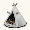 Tail Squad Washable Cozy Dog and Cat Cave Bed (Bear Hugs - Grey) - TAIL SQUAD | Dog Sofa Bed
