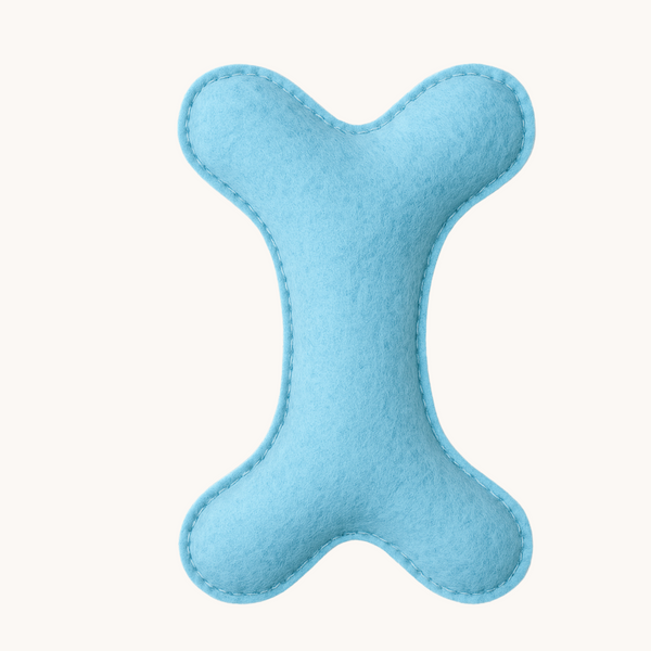 Tail Squad Eco-Friendly Felt Bone Toy For Dogs (Ice Blue) - TAIL SQUAD