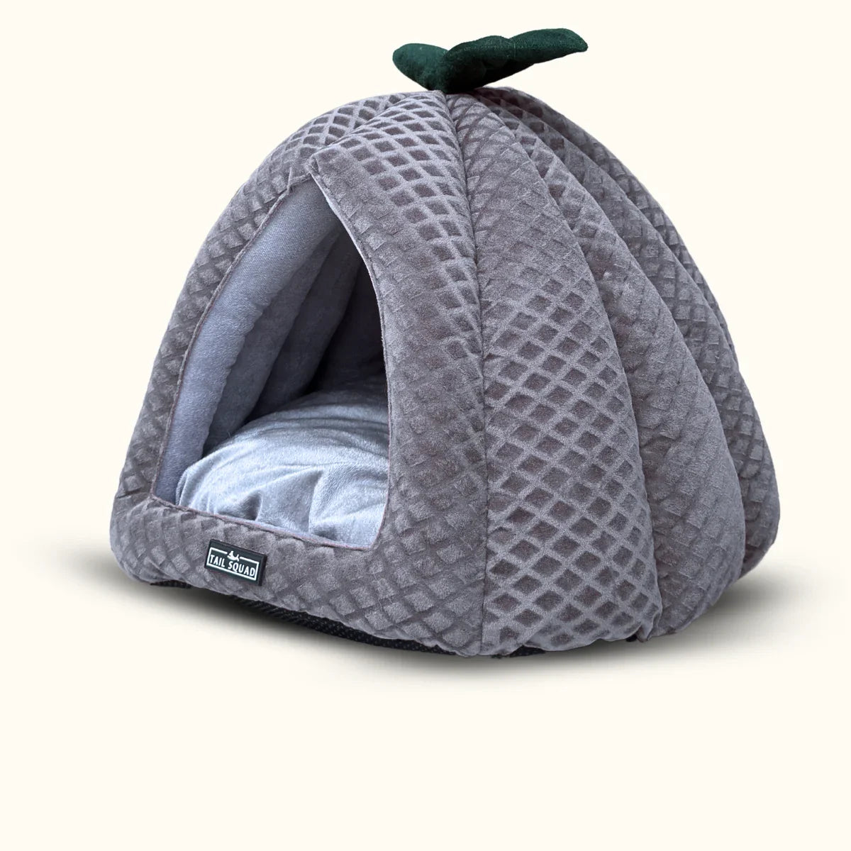 Tail Squad Premium Soft Pumpkin-Shaped Cat Hut (Grey) - TAIL SQUAD