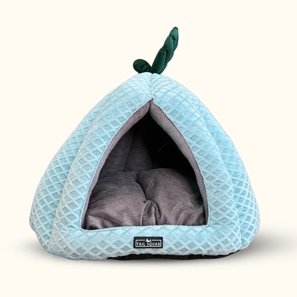 Tail Squad Premium Soft Pumpkin-Shaped Cat Hut (Ice Blue) - TAIL SQUAD