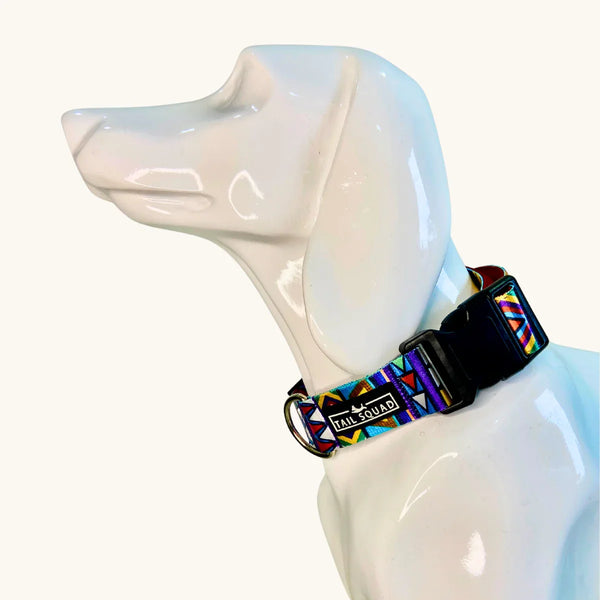 Tail Squad Printed Dog Collar- Tribal Purple - TAIL SQUAD
