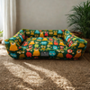 Tail Squad Washable Printed Lounger Bed for Dogs (Astro Sprout) - TAIL SQUAD