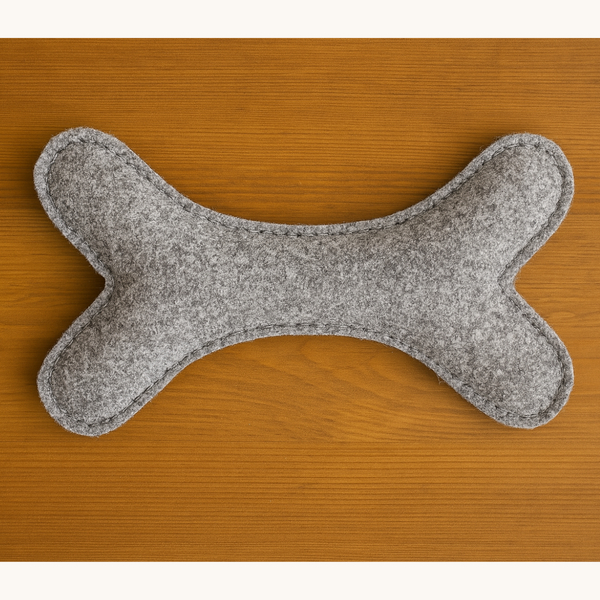 Tail Squad Eco-Friendly Felt Bone Toy For Dogs (Grey) - TAIL SQUAD