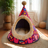Tail Squad Washable Cozy Dog and Cat Cave Bed (Printed Full of Love) - TAIL SQUAD
