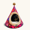 Tail Squad Washable Cozy Dog and Cat Cave Bed (Printed Full of Love) - TAIL SQUAD