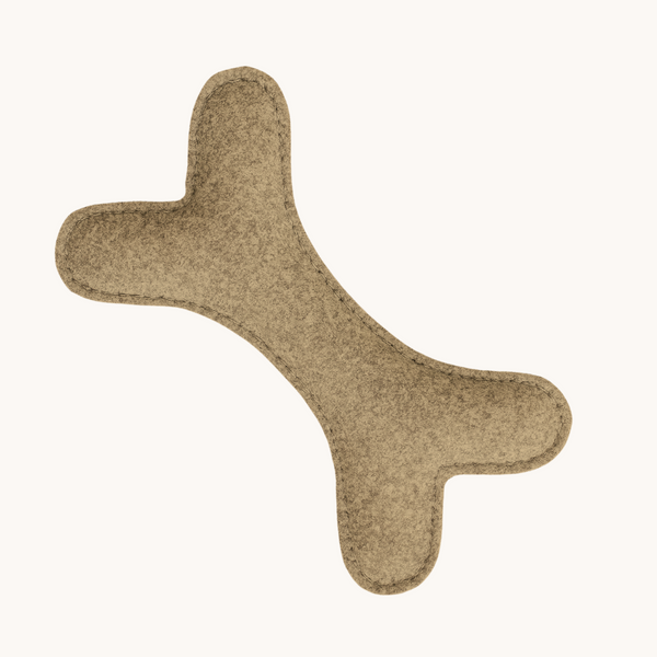 Tail Squad Eco-Friendly Felt Bone Toy For Dogs (Beige) - TAIL SQUAD