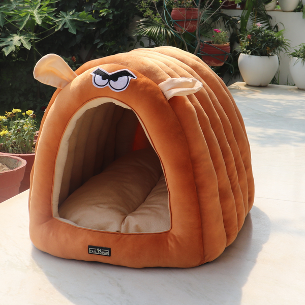 Tail Squad Caterpillar Hut for Dogs (Beige) - TAIL SQUAD