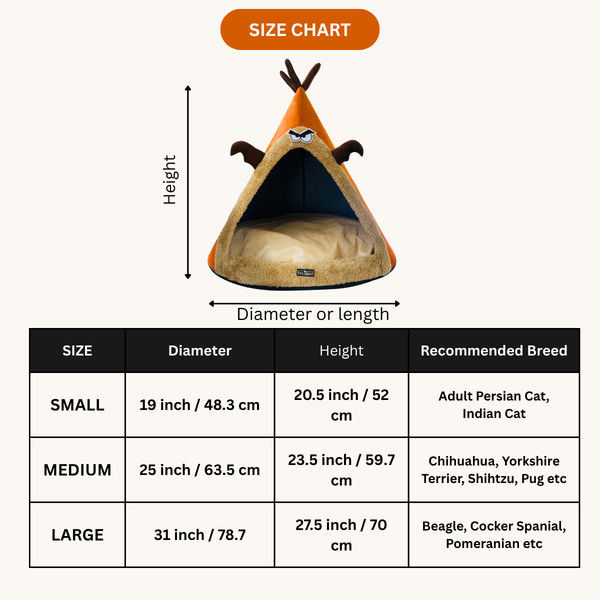 Tail Squad Washable Cozy Dog and Cat Cave Bed (Angry Deer) - TAIL SQUAD