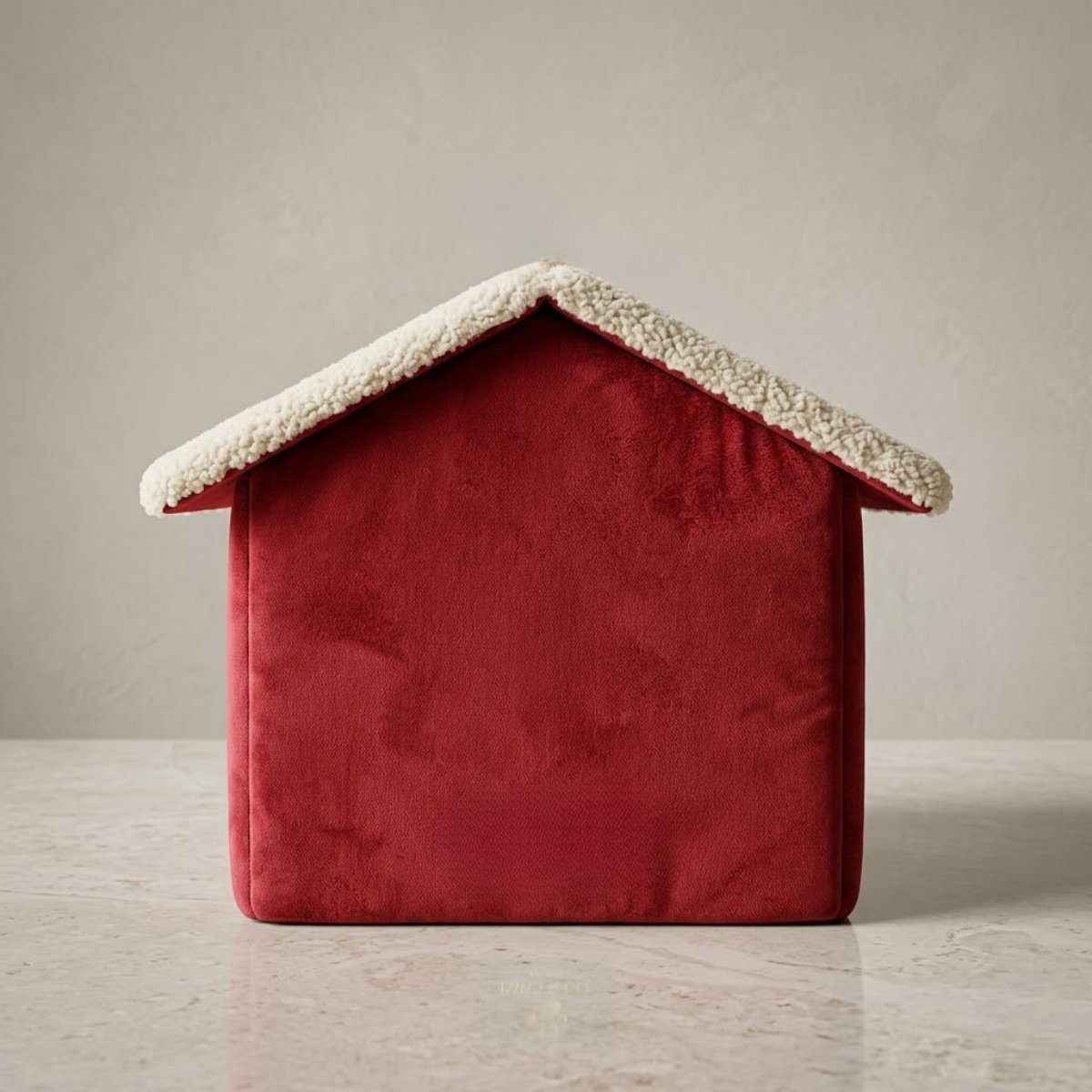 Tail Squad Foldable Cat Hut- For Kittens & Adult Cats - Red