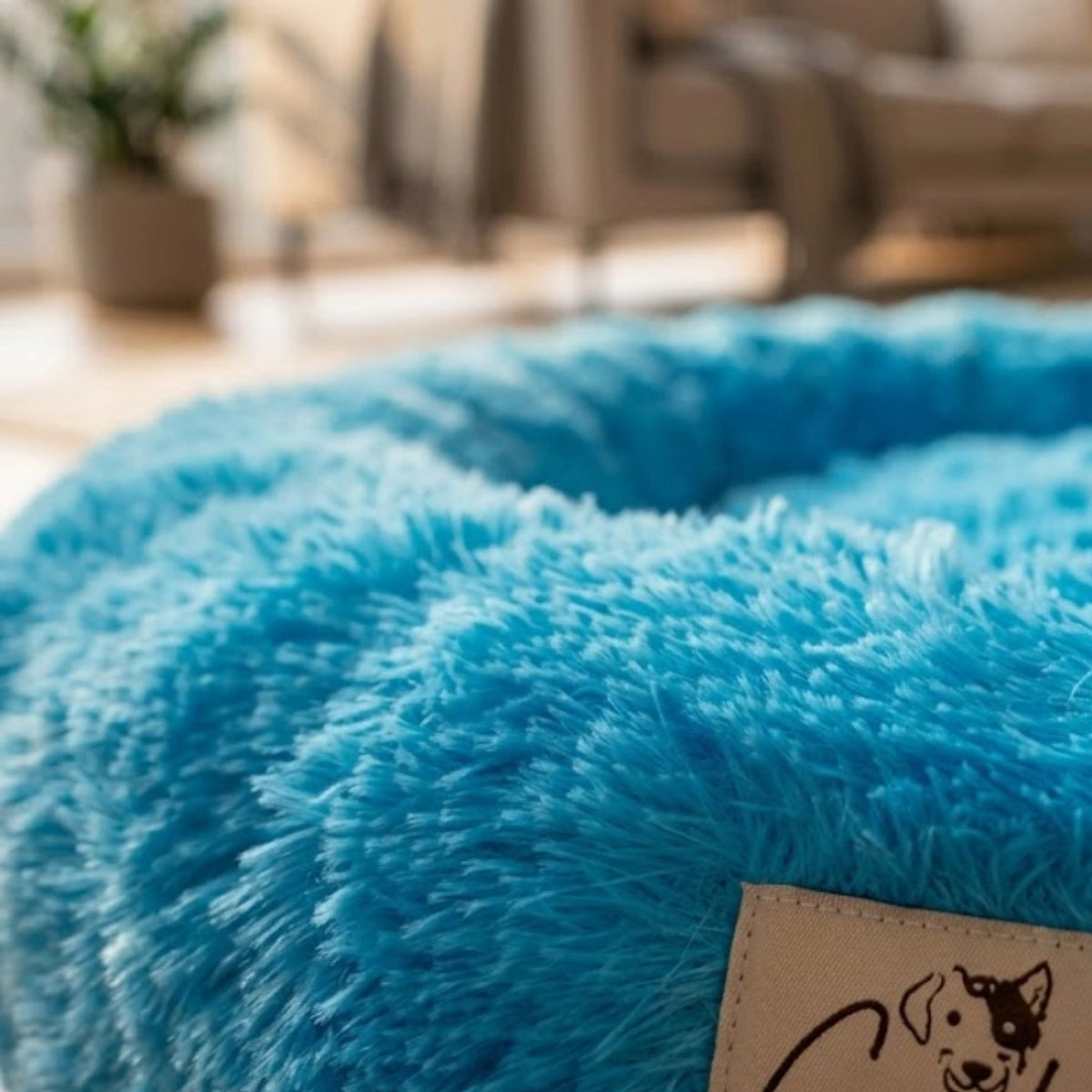 Tail Squad Soft Round Dog Bed – Sky Blue