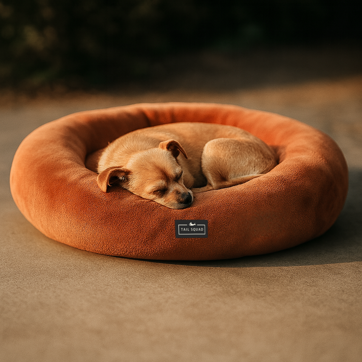 Tail Squad Round Bed for Dogs- Coffee