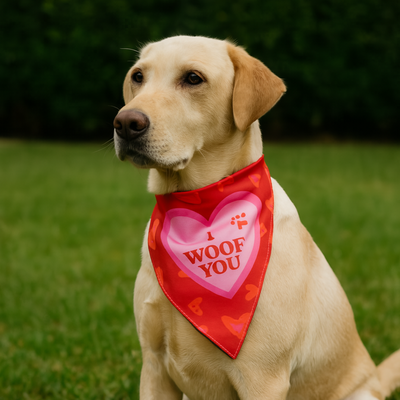 Tail Squad Bandana for Dogs and Cats- I Woof You