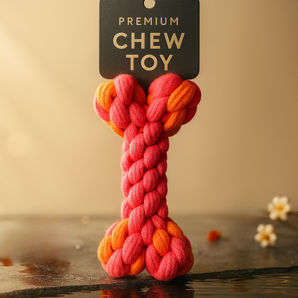 Tail Squad Bone and Ball Rope Toy For Dogs (Combo)