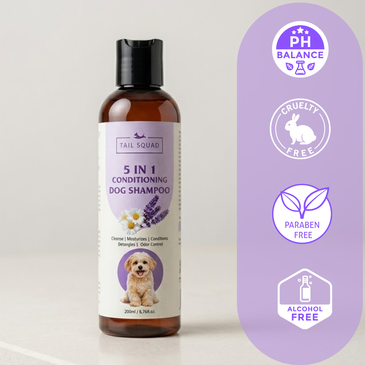 5-in-1 Dog Shampoo for Clean, Soft & Shiny Coat- 200ml
