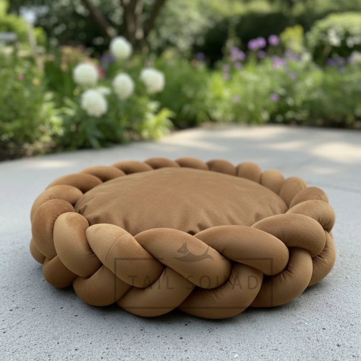 Braided Round Dog Bed – Brown