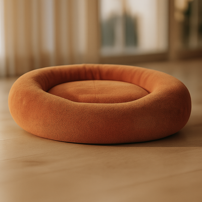 Tail Squad Round Bed for Dogs- Coffee