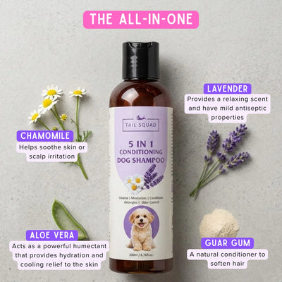 5-in-1 Dog Shampoo for Clean, Soft & Shiny Coat- 200ml