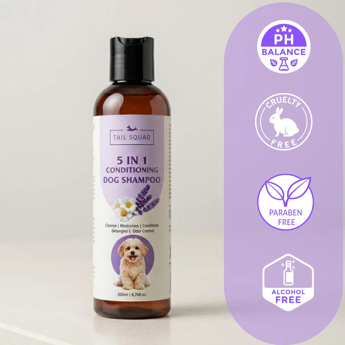 Key formulation benefits of 5-in-1 dog shampoo for healthy and glossy fur.