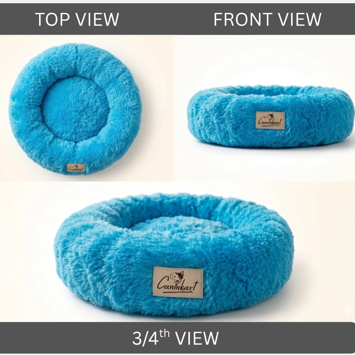 Tail Squad Soft Round Dog Bed – Sky Blue