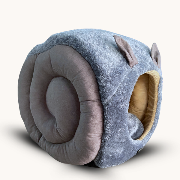 Tail Squad Snail Cave Pet Bed for Adult Cats (Grey) - TAIL SQUAD
