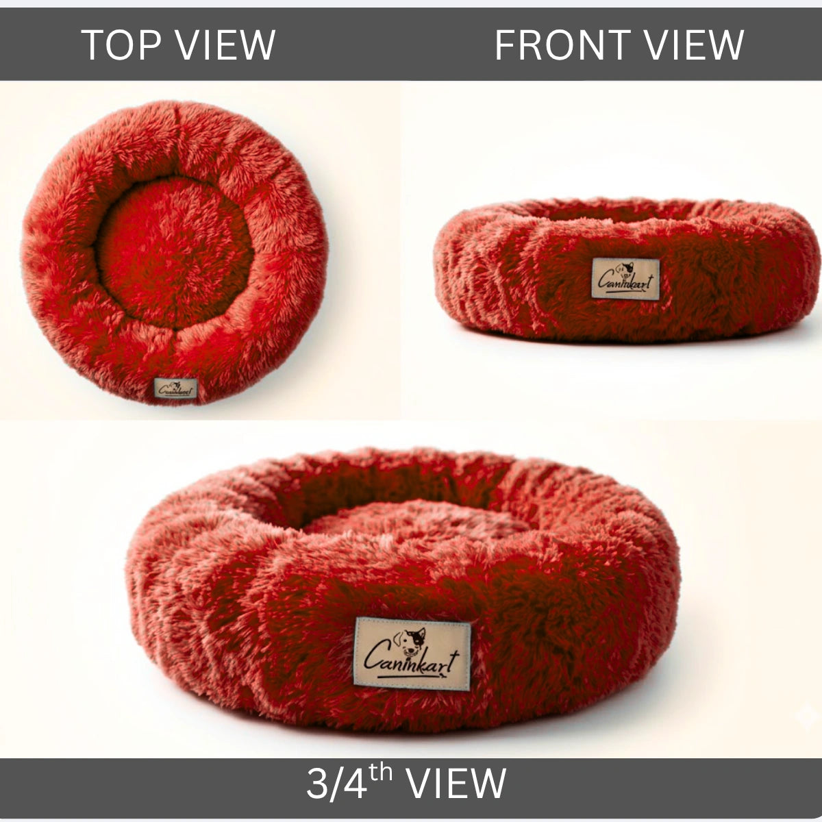 Tail Squad Soft Round Dog Bed – Maroon