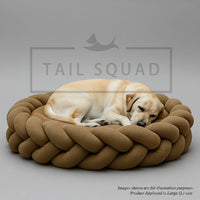 Tail Squad Braided Round Dog Bed – Brown