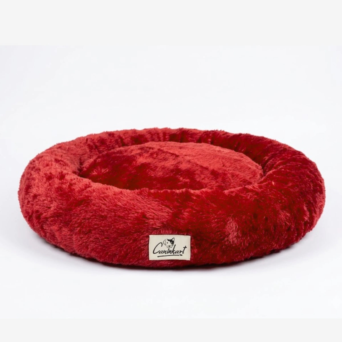 Tail Squad Soft Round Dog Bed – Maroon