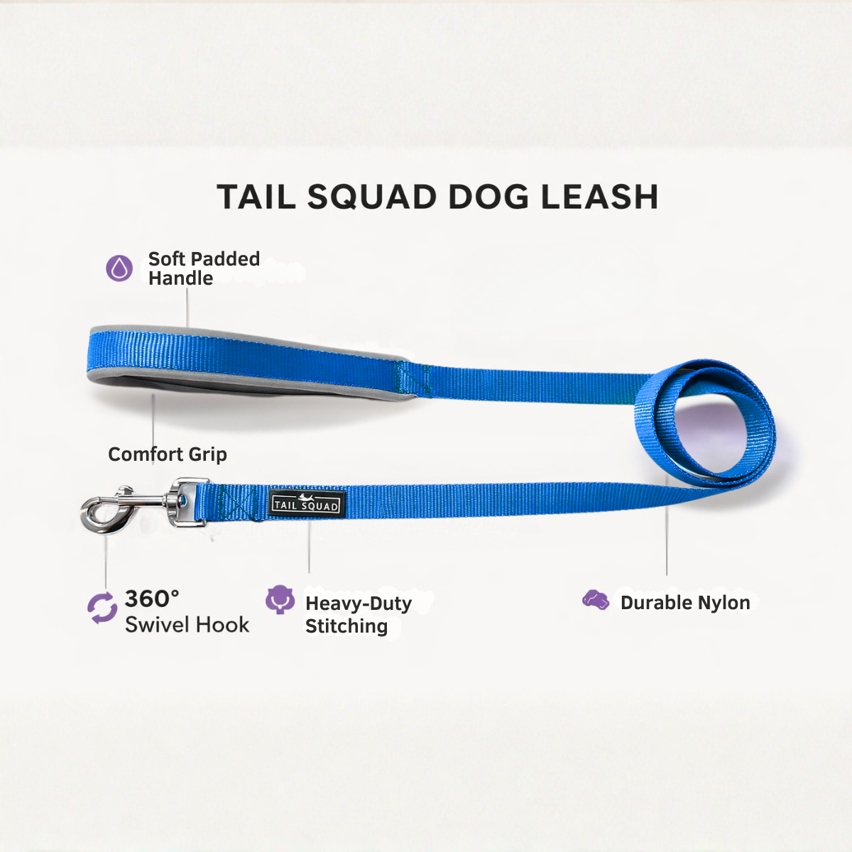 Tail Squad Dog Leash - Padded Handle