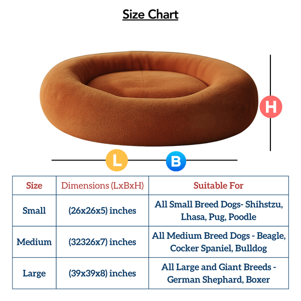 Tail Squad Round Bed for Dogs- Coffee