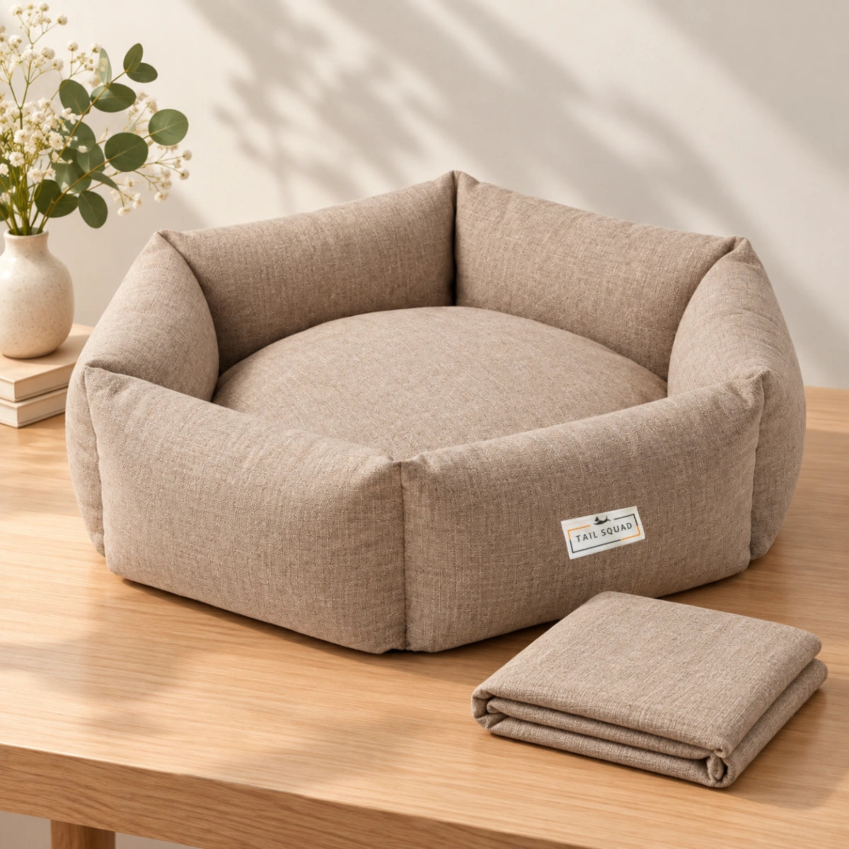 Beige Pawtagon Dog Bed Cover