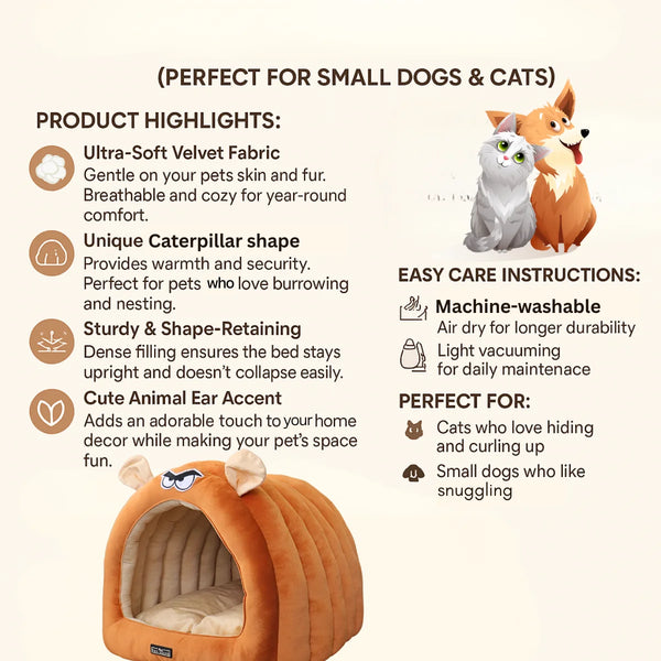 Tail Squad Caterpillar Hut for Dogs and Cats