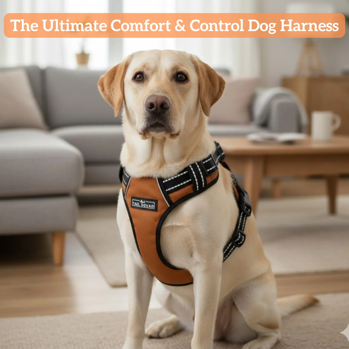 ail Squad Adjustable Dog Full Body Harness in Rust color designed for comfort and control for dog