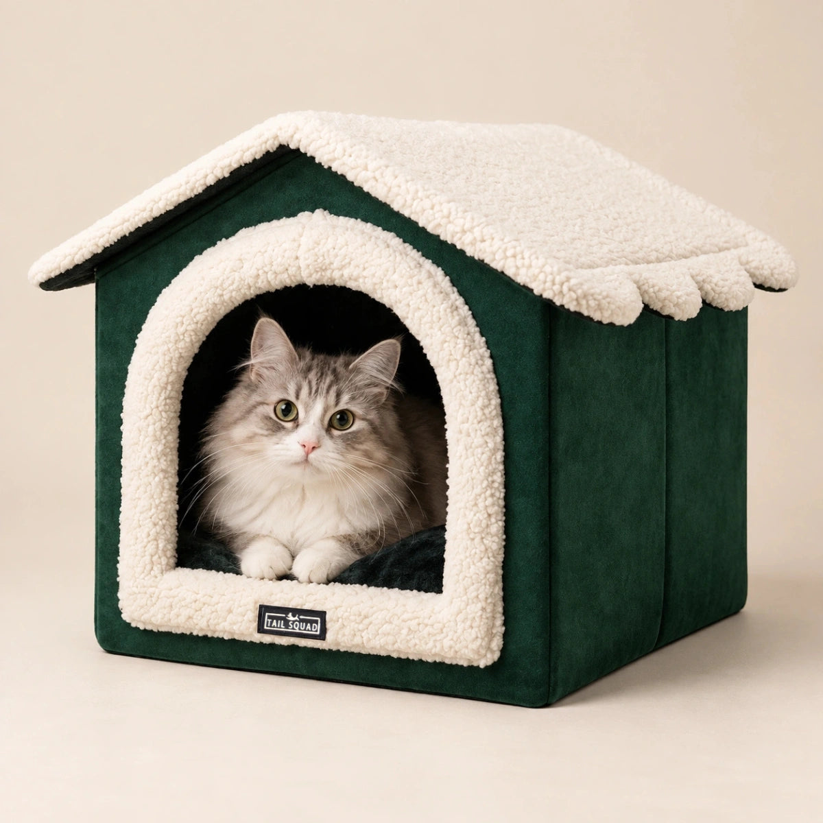 Tail Squad Hut Shaped Caterpillar Cat House and Cat Bed