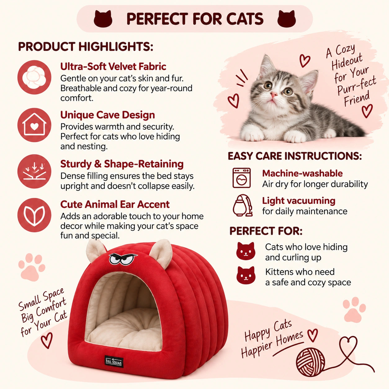 Tail Squad Caterpillar Cat House and Bed for Cats