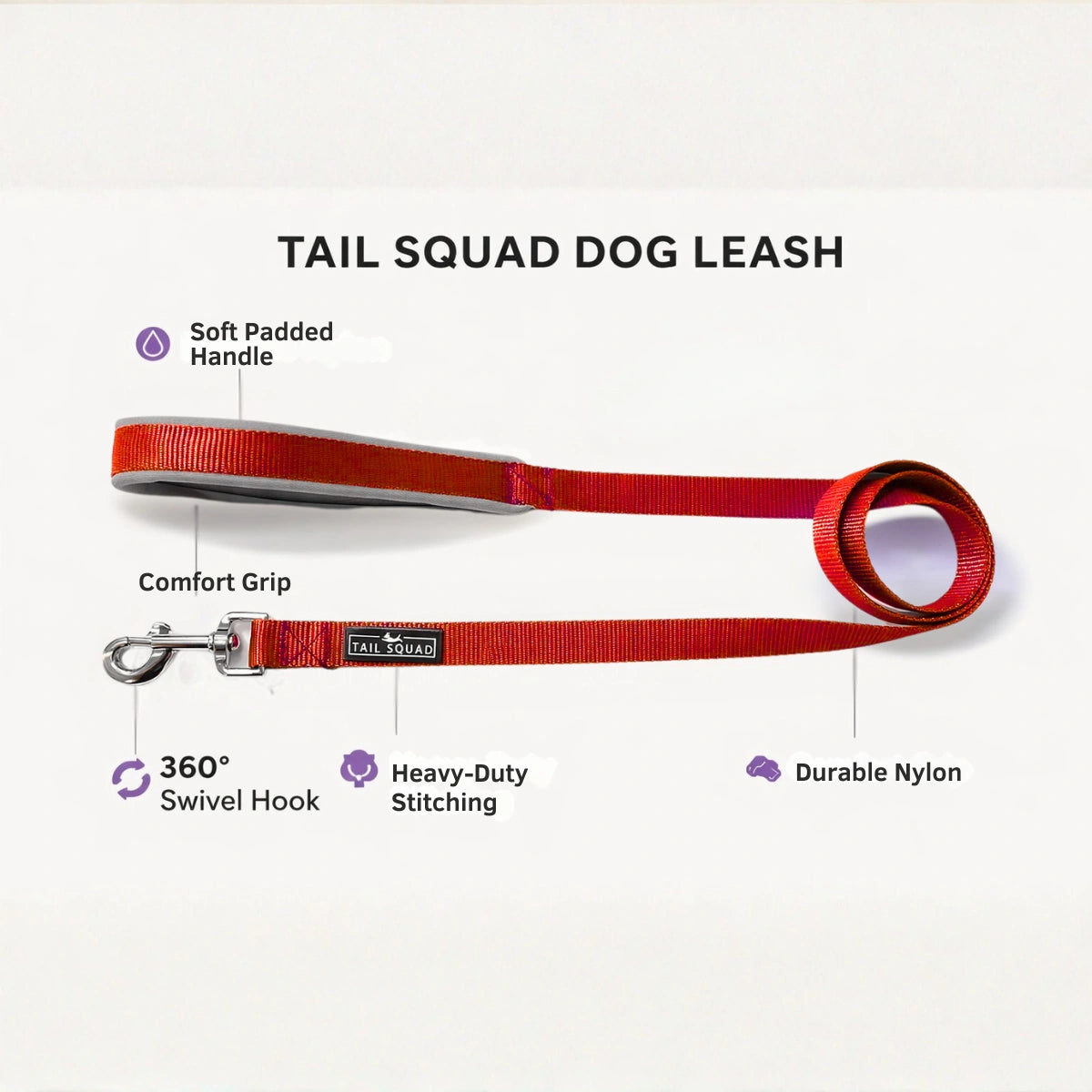 Tail Squad Leash for Dogs with Padded Handle