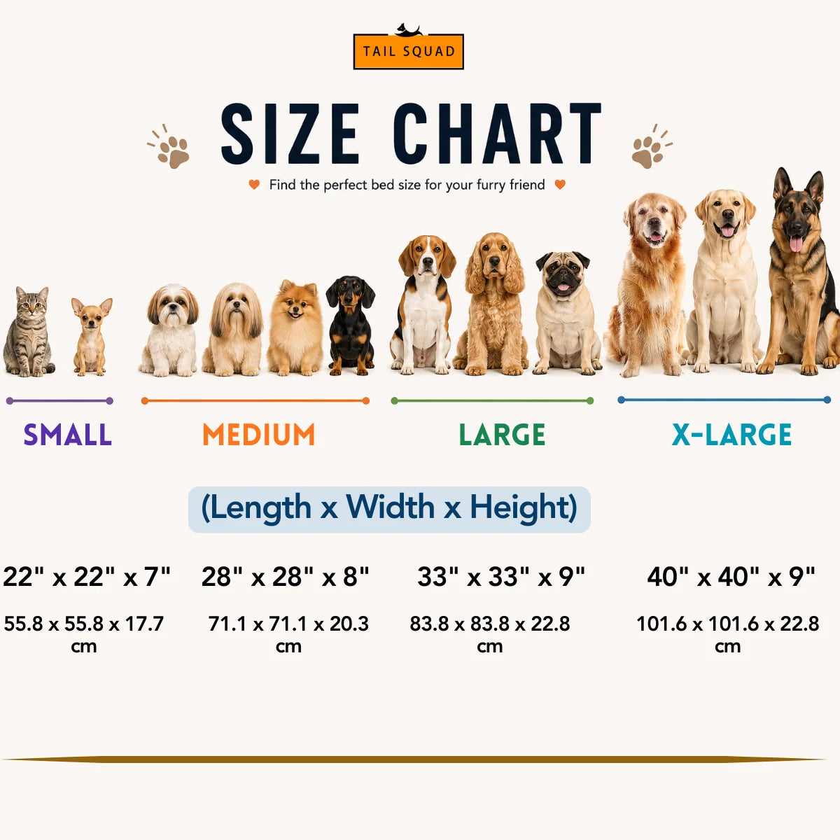 Tail Squad dog product lifestyle premium-sized chart pet accessory for dogs bed