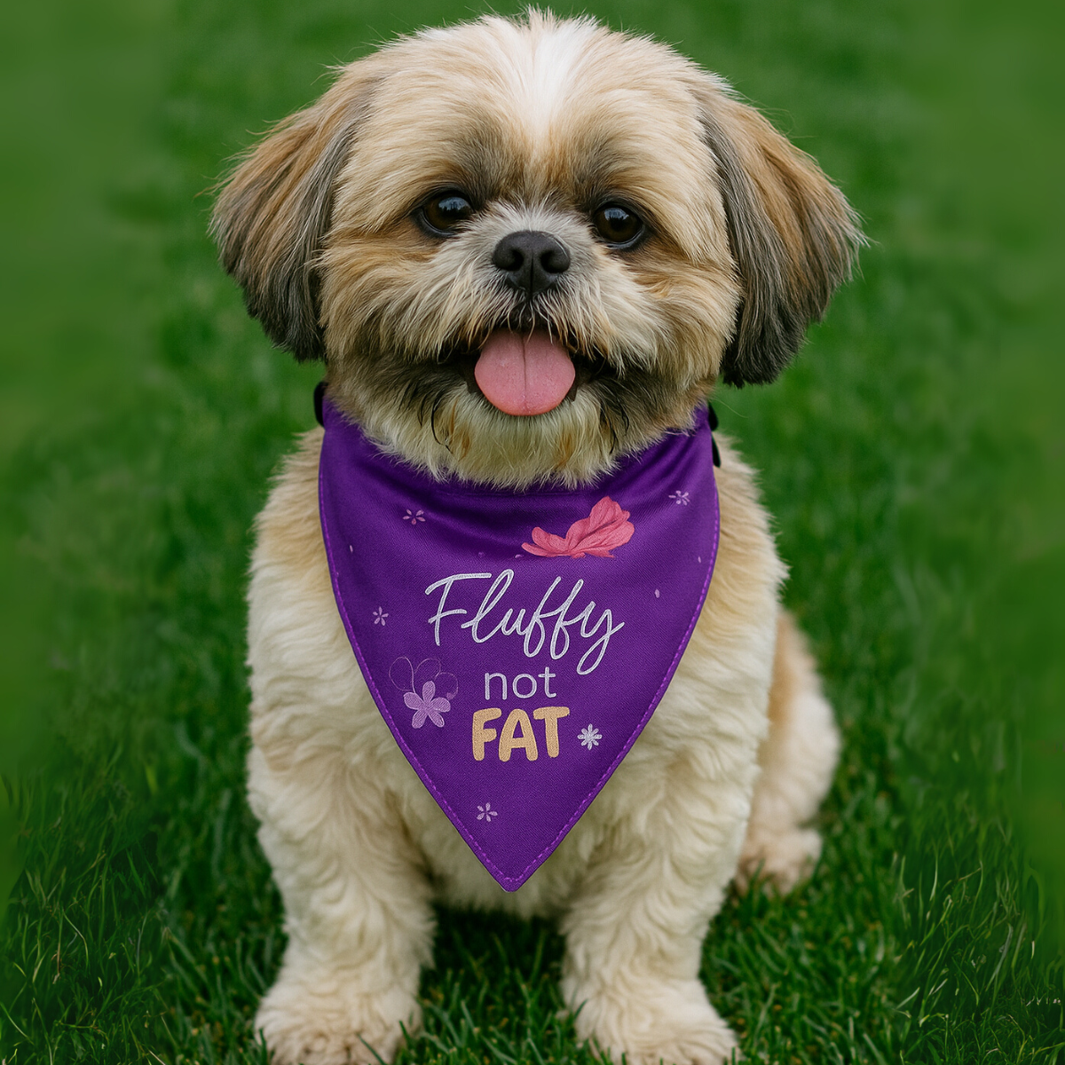 Tail Squad Bandana for Dogs and Cats- Fluffy Not fat - TAIL SQUAD