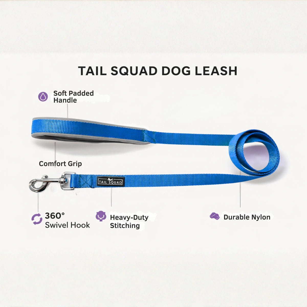Tail Squad Leash for Dogs with Padded Handle