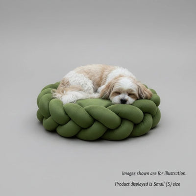 Tail Squad Washable Round Dog Bed – Green