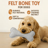 Dog Chew Bone Toy – Tail Squad Eco-Friendly Felt Bone Toy for Dogs (Grey)