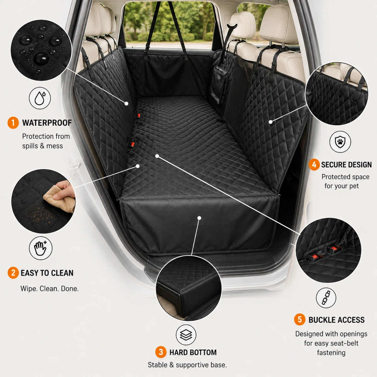 dog car seat feautres
