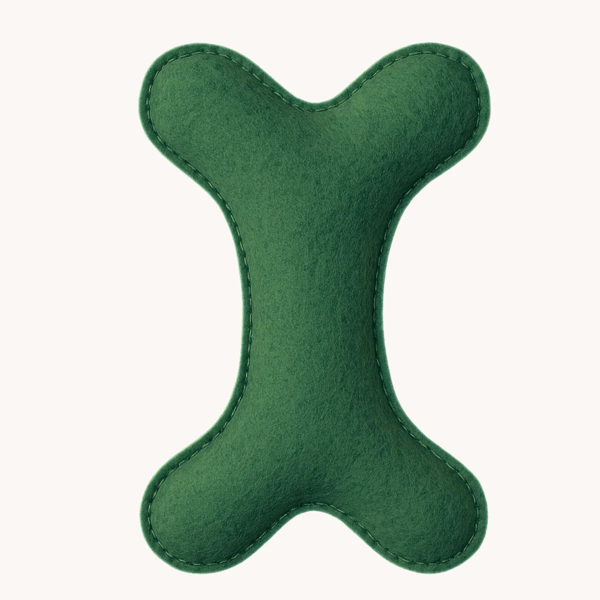 Tail Squad Eco-Friendly Felt Bone Toy for Dogs Green front view soft durable chew toy for playful dogs and puppies
