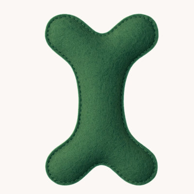 Tail Squad Eco-Friendly Felt Bone Toy For Dogs (Green)