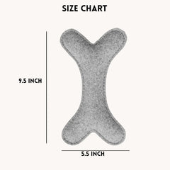 Tail Squad Eco-Friendly Felt Bone Toy For Dogs (Grey)
