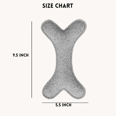Tail Squad Eco-Friendly Felt Bone Toy For Dogs (Grey)