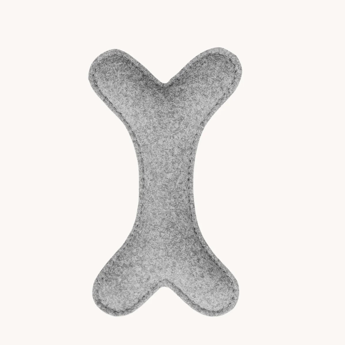 Tail Squad Eco-Friendly Felt Bone Toy Grey promoting safe chewing durable playtime and sustainable pet toy comfort for dogs